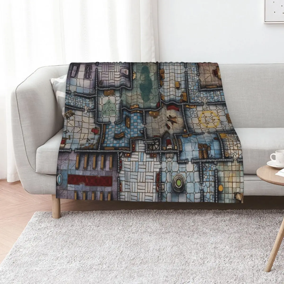 Dungeon Delve Adventure Fantasy RPG Map Throw Blanket Cozy Light Blanket for Travel Camping Picnic