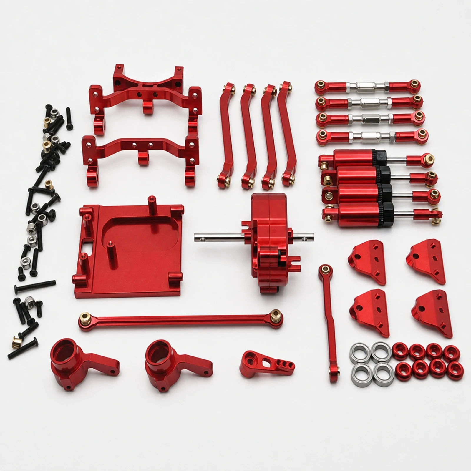 MN99S Upgrade Kit Aluminum RC Car Upgrade Parts Kit Damping System Link Mount Long-Lasting Rust-Proof for Builders, Repair