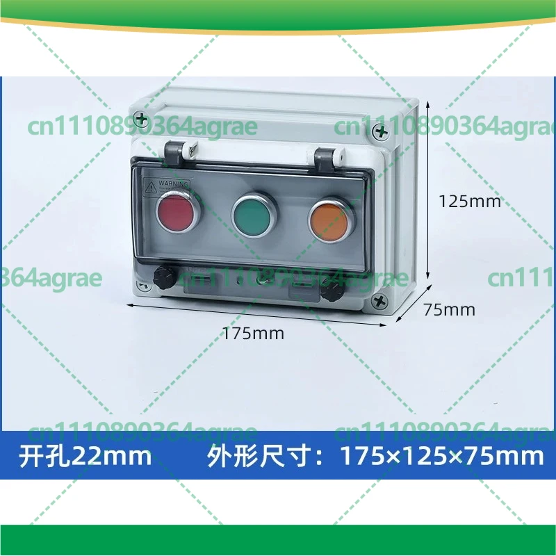 For 3 Hole Outdoor Waterproof Push Button Control Box Emergency Stop Start Stop Self Reset Junction Box Tool Parts
