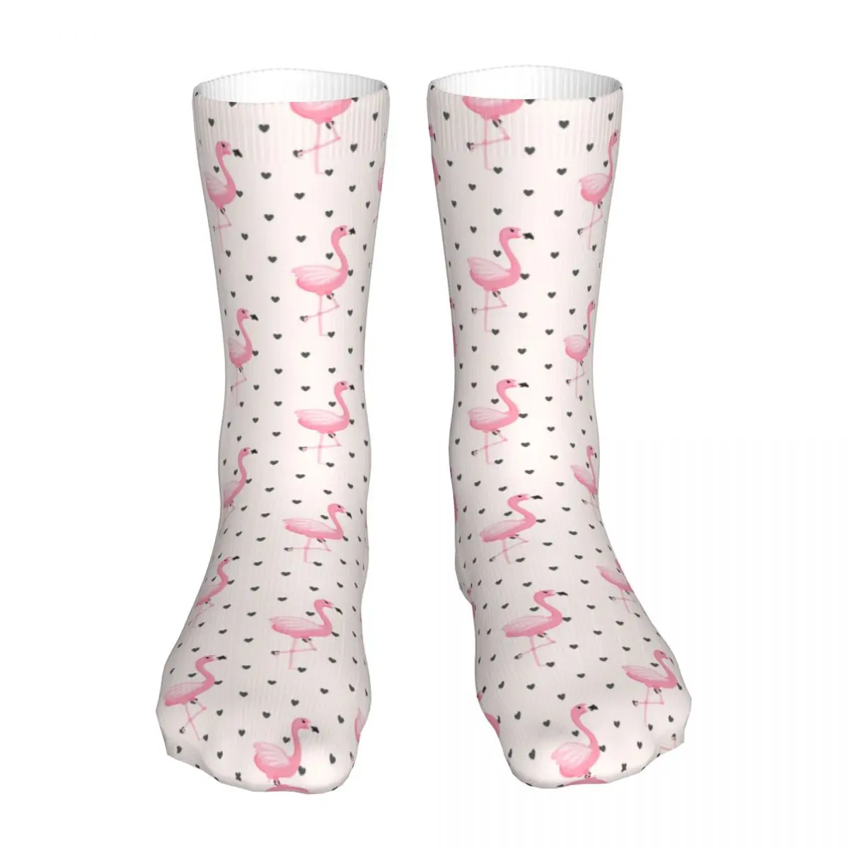 Men Cycling Flamingo Bird Animal Pink Socks Cotton Compression Woman Socks