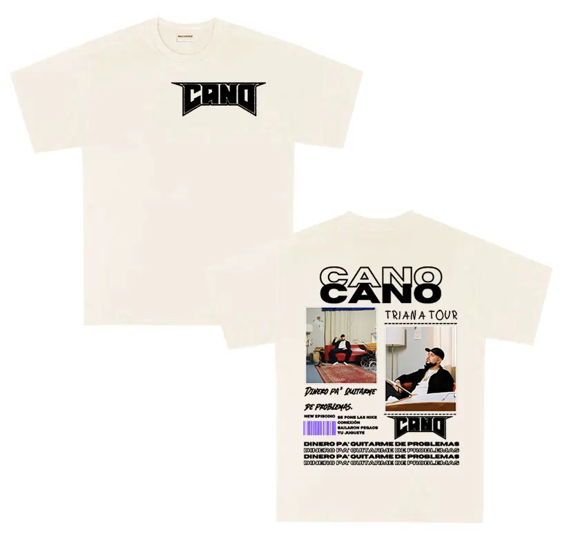 Rapper Cano Triana Tour 2025 new Album T Shirt Men fashion Vintage print T-shirt Hip Hop gothic short sleeve t-shirts streetwear - view 6