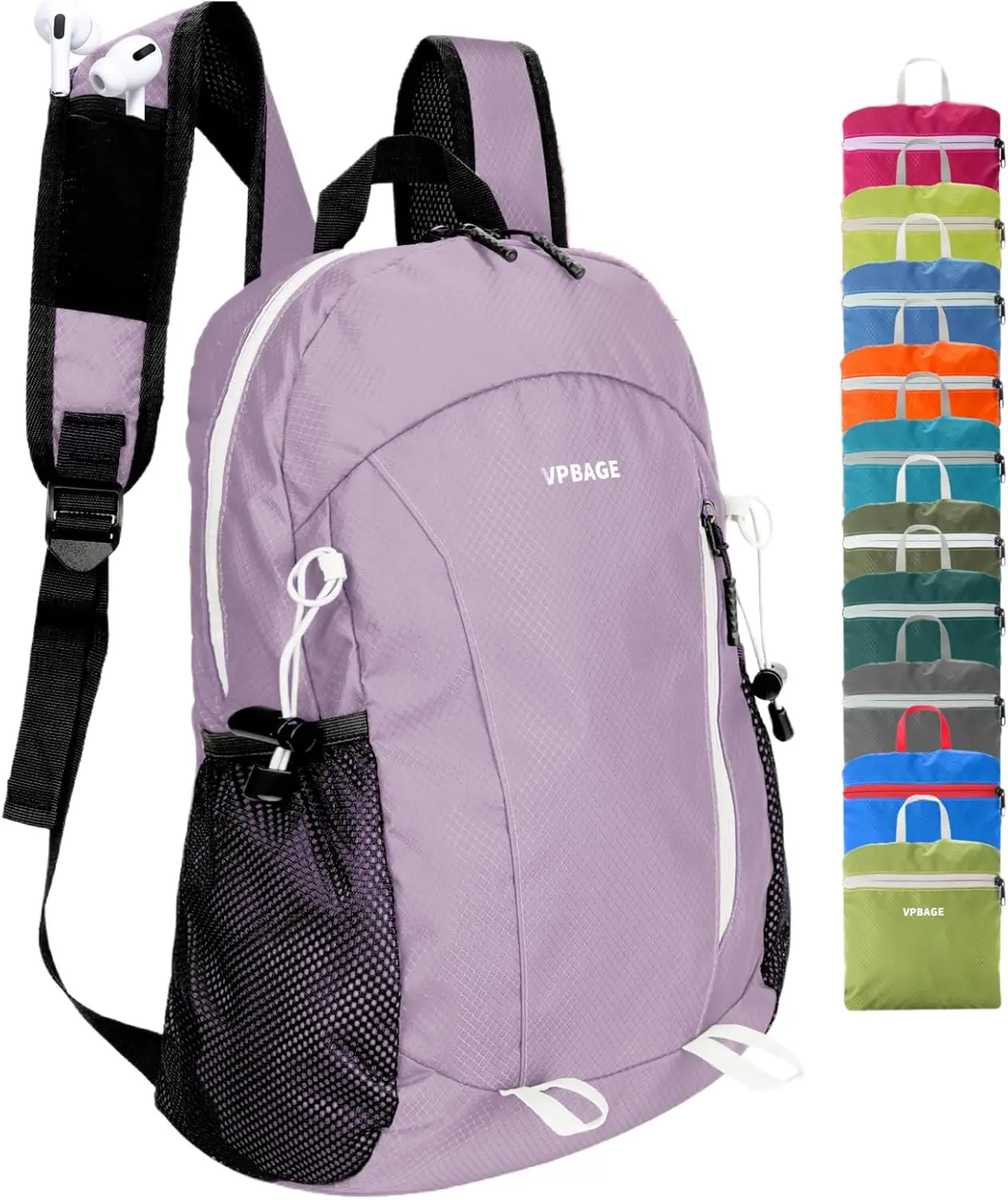 

15L Water-resistant Hiking Daypack for Women, Lightweight Outdoor Travel Backpack with Tool Loops