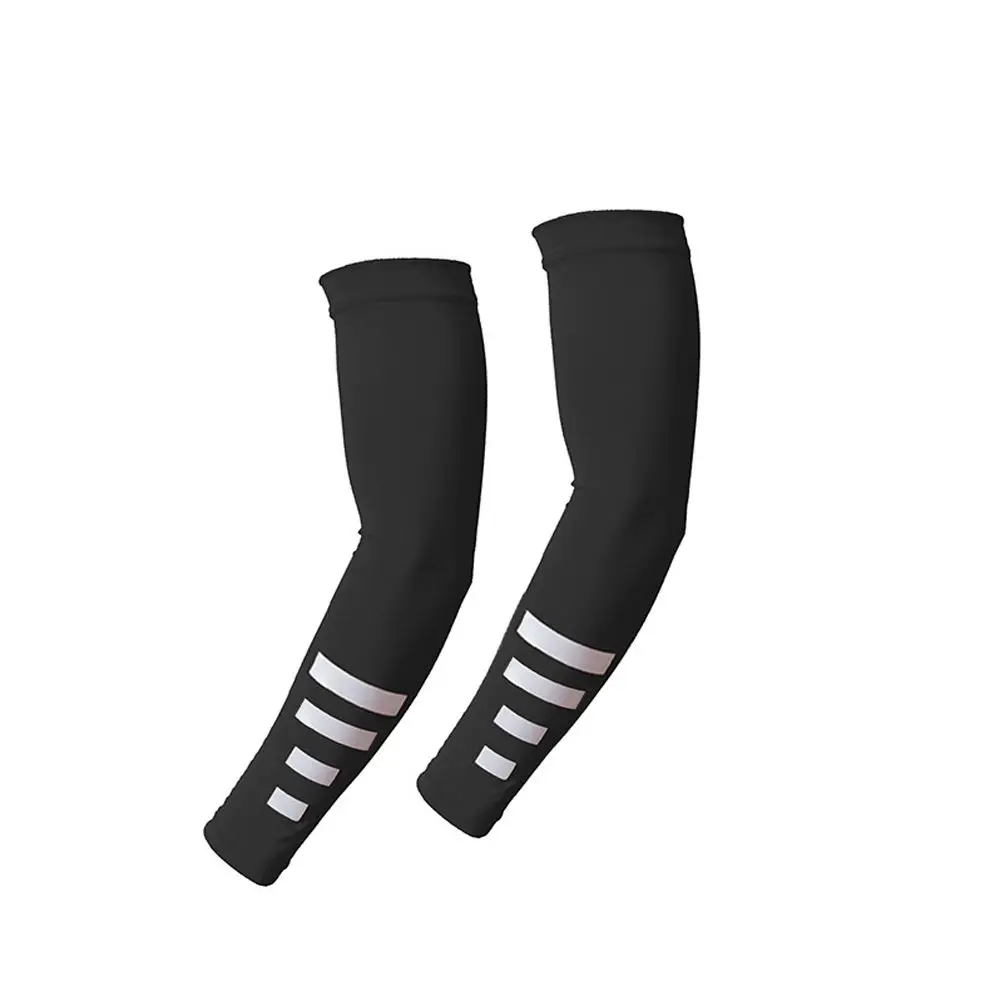 Флуоресцентные светоотражающие грелки для рук Спандекс/Эластан Черный ледяной шелк Рукава Белые быстросохнущие чехлы для рук с защитой от ультрафиолета Велоспорт