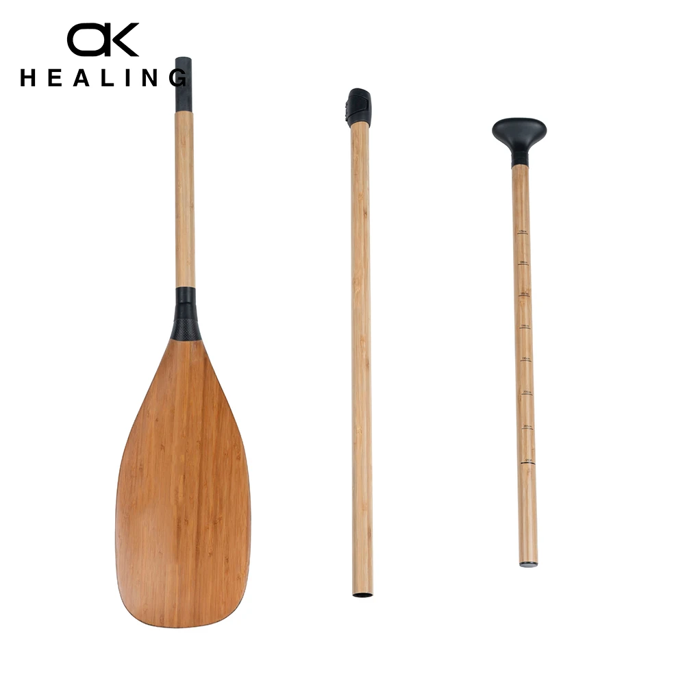 Carbon Fiber/Glass Hybrid SUP Paddle - Ultra-Light For Inflatable Boards | Bamboo Design Water Sports Accessory