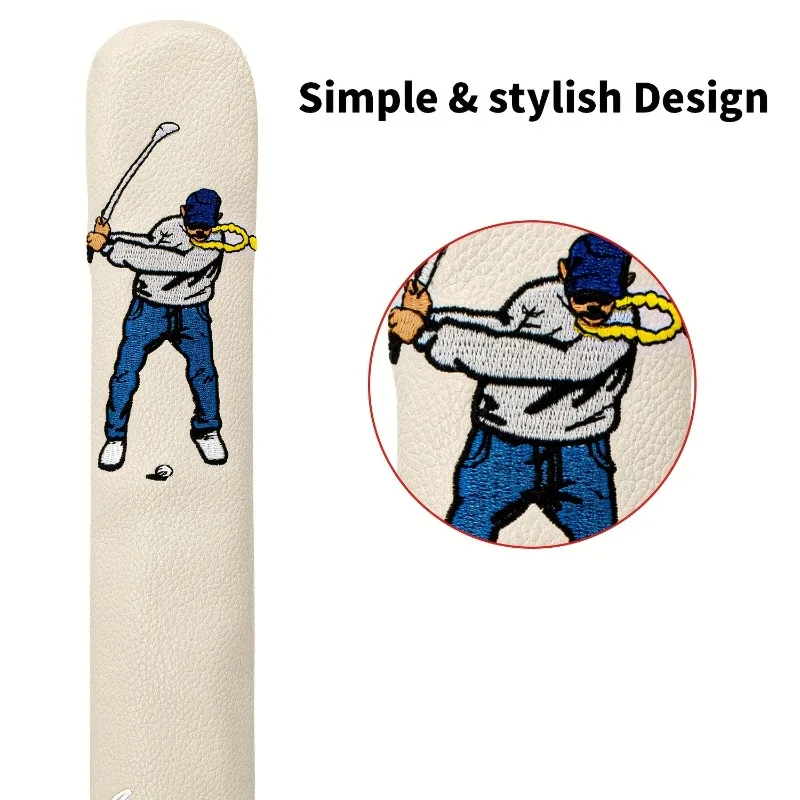 Linda cubierta de varilla de posicionamiento de golf de dibujos animados, accesorios de golf, disponible en colores negro, blanco y beige, a prueba de polvo y duradero