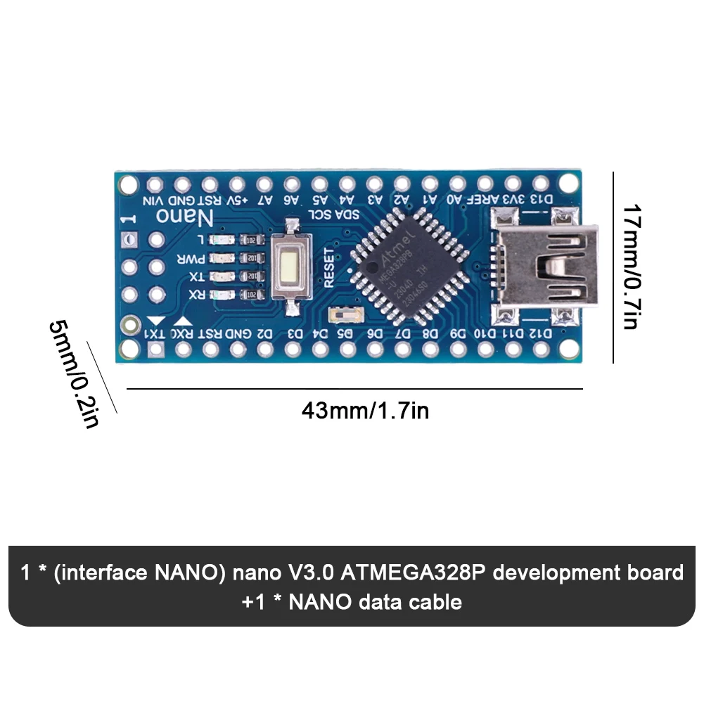 For Arduino CH340 USB Driver 16Mhz ATMEGA328P Mini / Type-C / Micro USB Nano 3.0 With The Bootloader Compatible Nano Controller