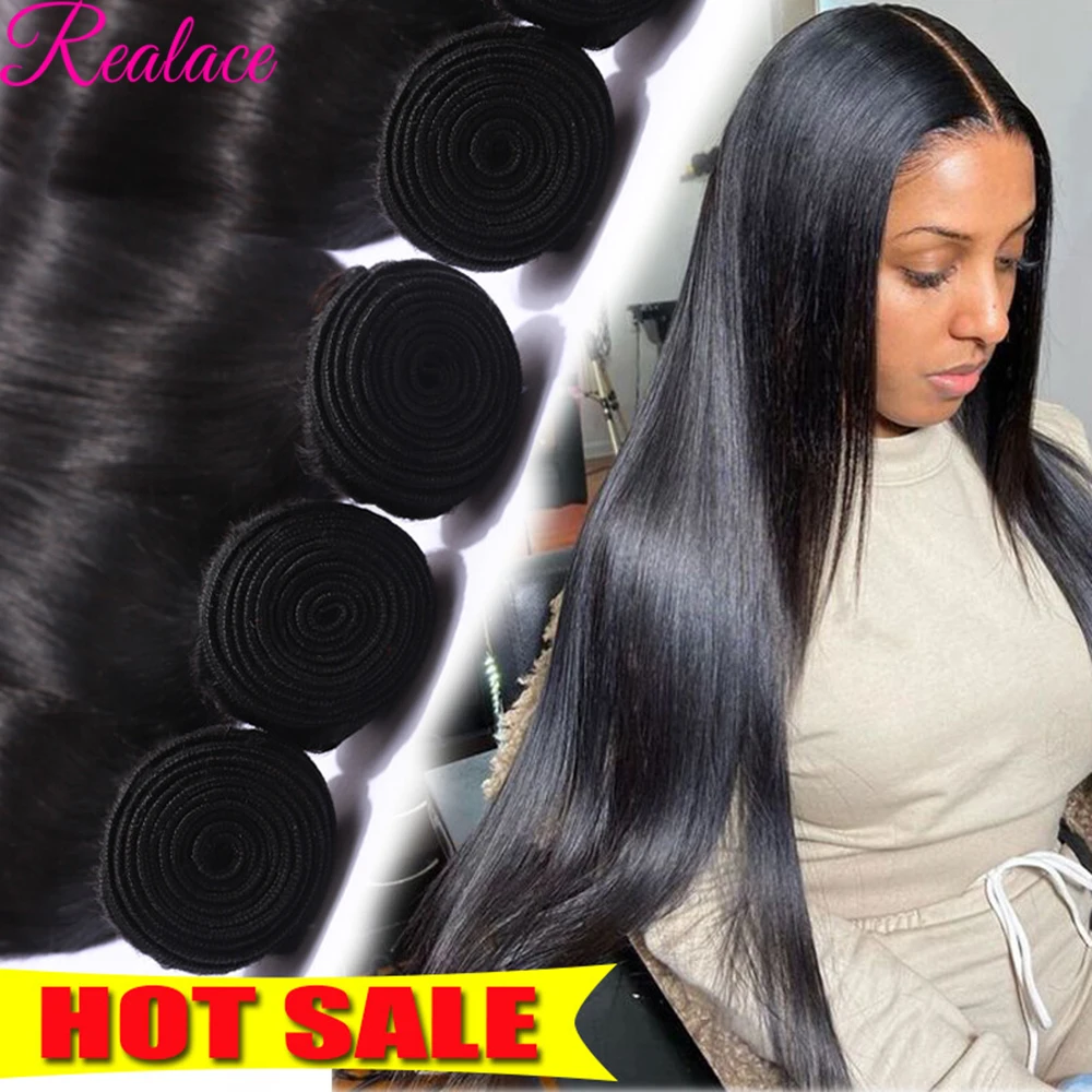 12A Bone Straight Human Hair Bundles Unprocessed Brazilian Virgin Hair 30 Inch Raw Hair Double 1/2/3/4 Bundles Weave Extensions