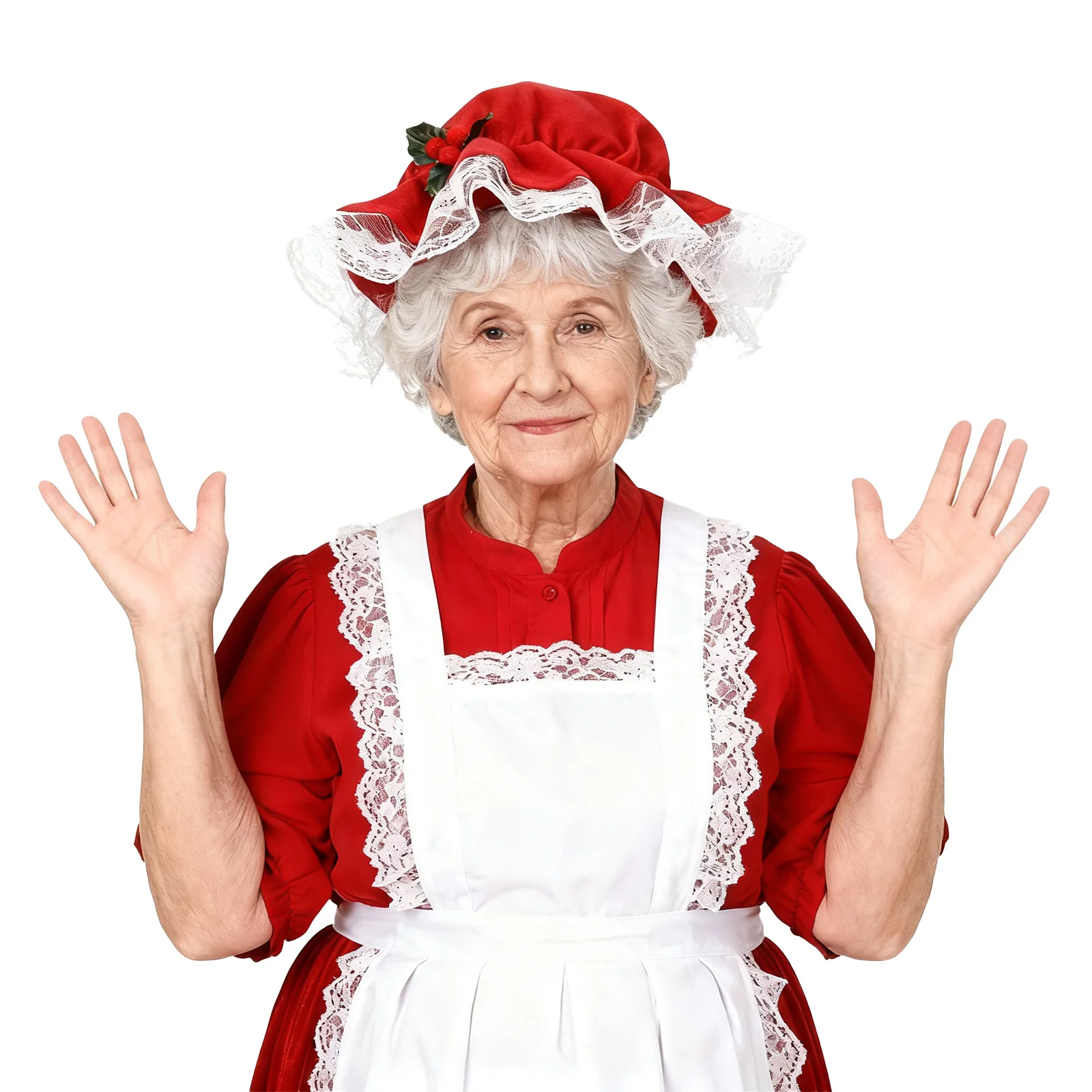 Kerst Vrouwen Mevrouw Claus Hoed Kerstman Motorkap Rode Cap Met Pruik voor Volwassen Kerst Vakantie Party Outfit Kostuum Rekwisieten