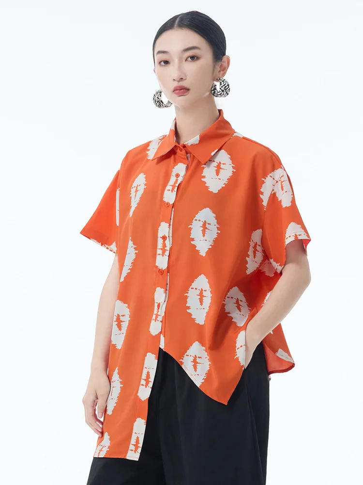 

Asymmetric Hem Short Sleeve Shirt Women Summer Clothes 2025 Korean Fashion Tops Blouses Lady Casual Shirts T-Shirt Streetwear