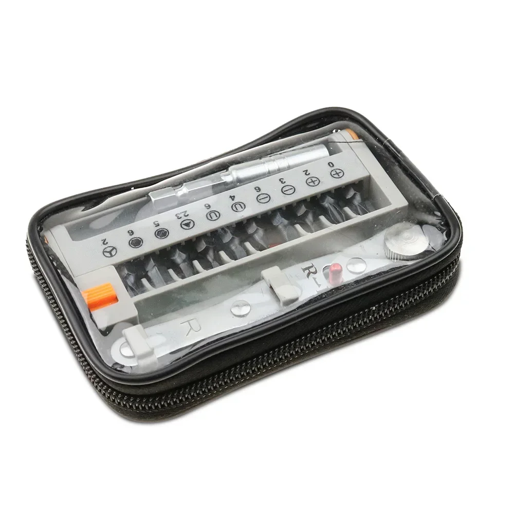 12pcs/Set Portable Mini Ratchet Wrench Close Quarter Adjustable Ratcheting Screwdriver Bits Set With 1/4 Drive Mini Tool Bag
