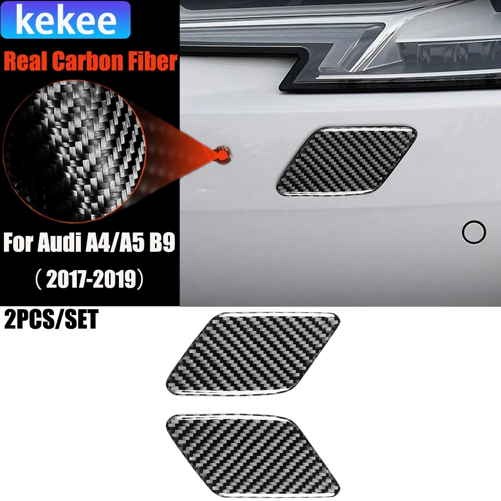 

Carbon Fiber Car Accessories Trailer Hitch Modified Exterior Trim Cover Soft Sticker For Audi A4/A5 B9 RS4 S4 2017-2019