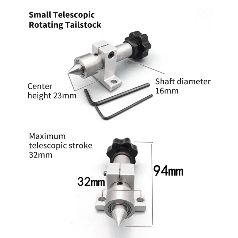 Micro Lathe Accessories Revolving Centre for Miniature Bead Machine DIY Woodworking Lathe Thimble Buddha Bead Lathe Tailstock