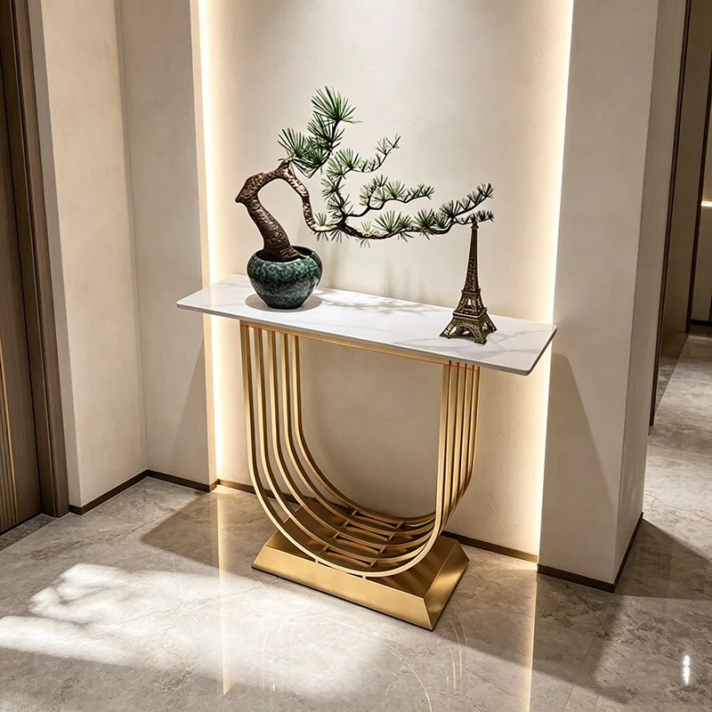 Space Saving Console Tables Luxury Minimalist Console Entrance Creative Living Room Furniture Mesita Recibidor De Entrada