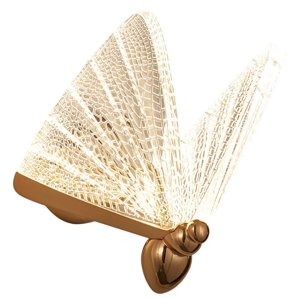 

Modern Butterfly Wall Light Bedroom Creative Gold for Coffee Shop Diningroom Living Room Bar Fixtures LED Bedside Lamps