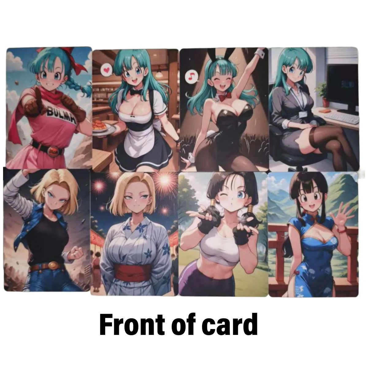 أنيمي أندرويد 18 بطاقة مثيرة بولما فيديل طباعة مزدوجة الجوانب لا فسيفساء الكبار بطاقة جمع غير خاضعة للرقابة 18 + ACG 8 قطعة/المجموعة