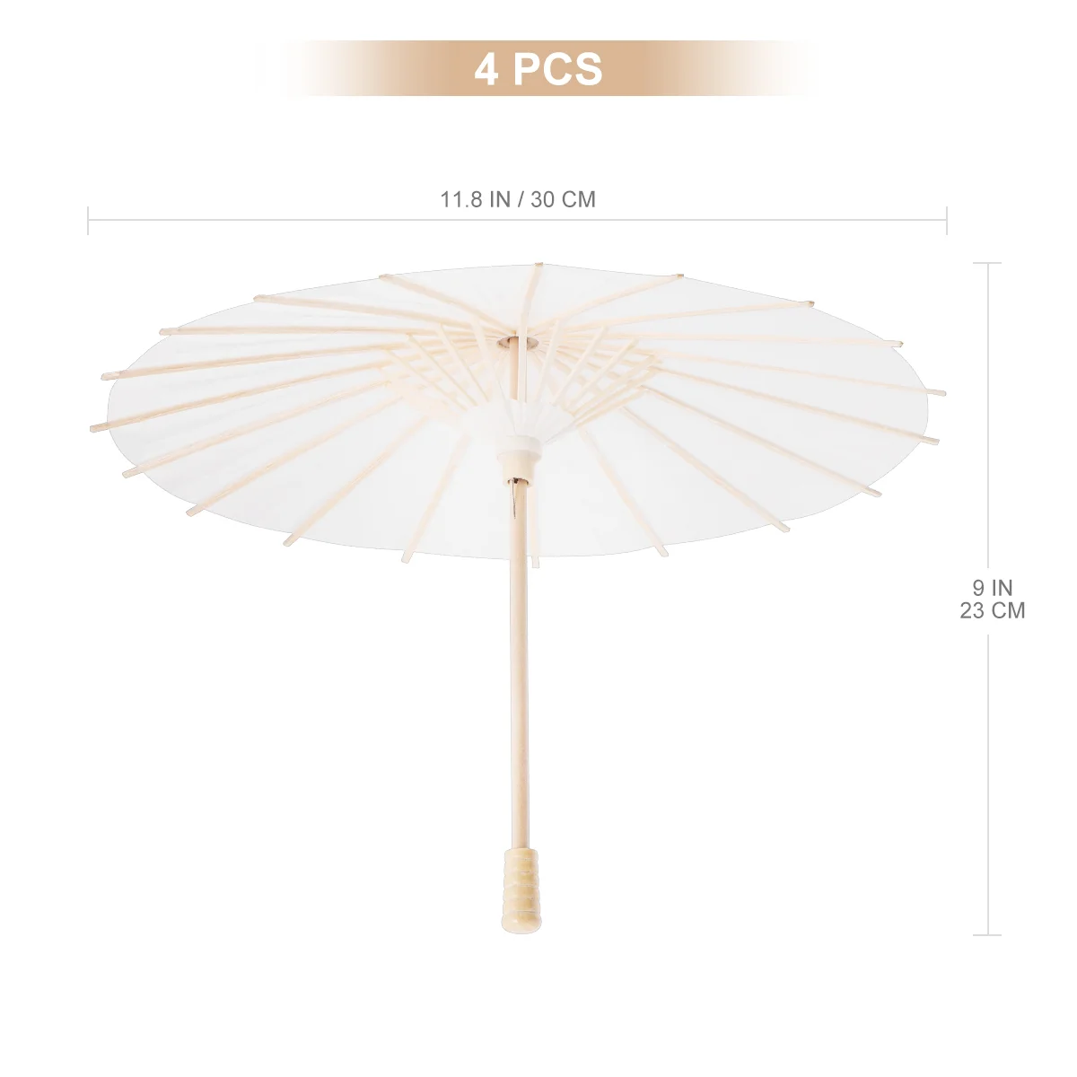 Chinese Japanese Paper Umbrella White Paper Parasol Umbrella Wedding Decoration Diameter 30cm Random Umbrella Handle Style