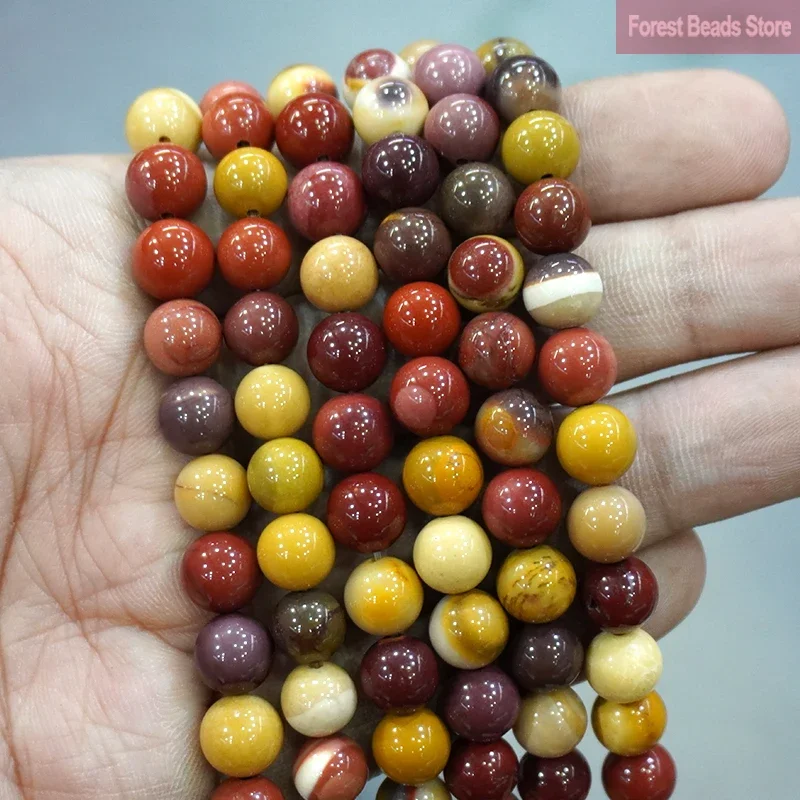Natural Yellow Mookaite Stone Loose Spacer Beads For Jewelry Making DIY Bracelet Necklace Accessories 15'' 4/6/8/10/12mm
