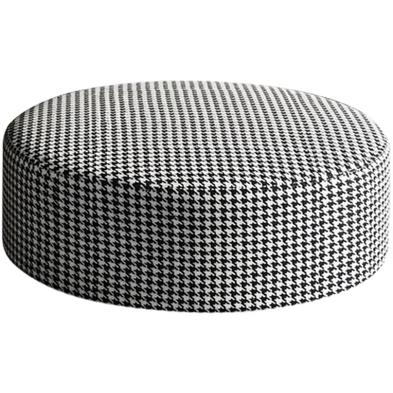 

Qianniao grid sofa with solid wood foot pedal living room, simple and modern circular shoe changing, household low pier
