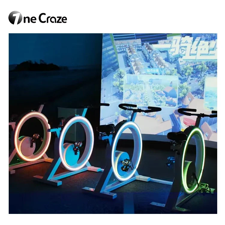 2024 New sports games vr ar dynamic bicycle exercise bike with video projector interactive Projection game Cycling Simulator