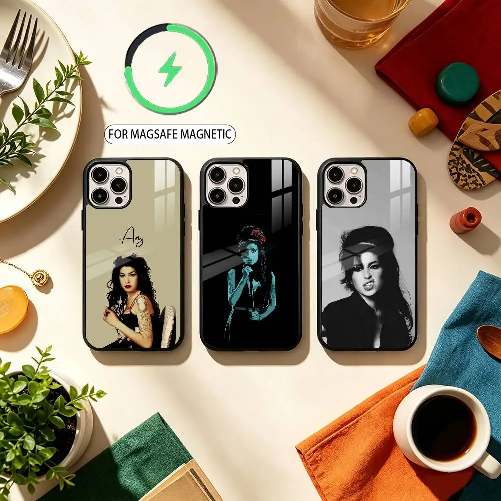 A-Amy W-Winehouse  Phone Case For iPhone17,16,15,14,13,12,11 Plus,Pro Max Magnetic For Magsafe Wireless Charging