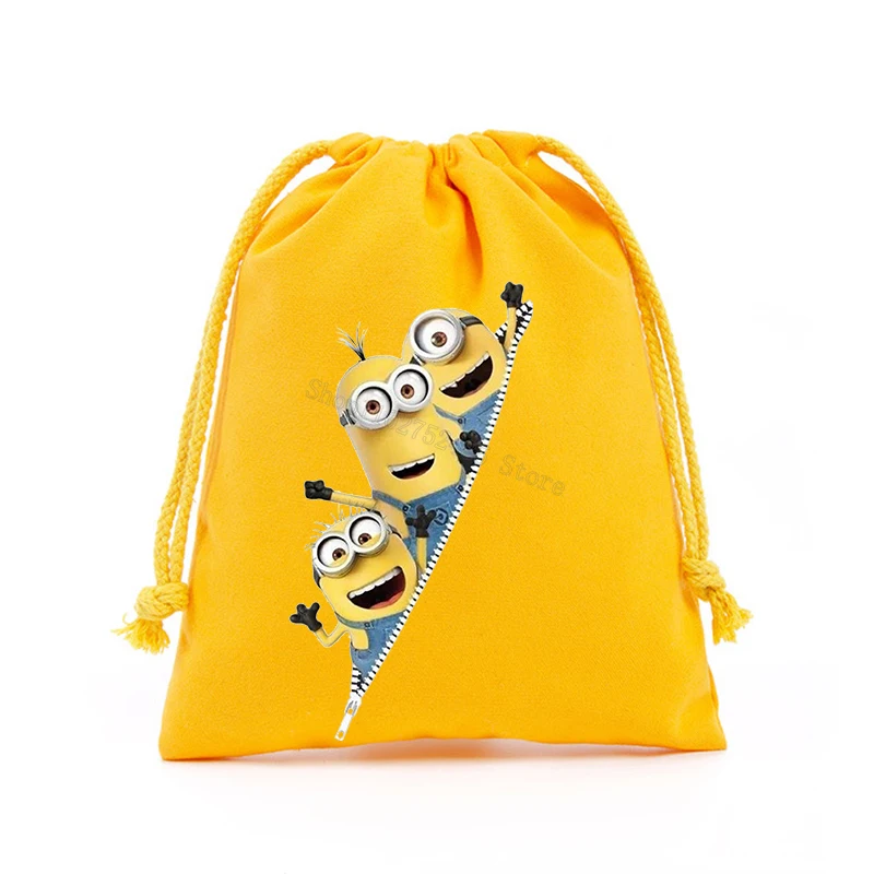 Minionses Anime Travel Drawstring Bag Despicable Me 4 Party Decorations Gift Bag Kid Birthday Party Baby Shower Supplies Gifts