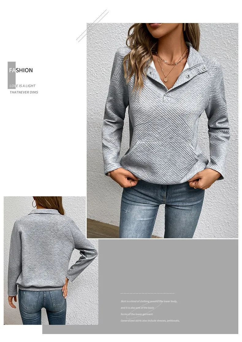 Casual Long Sleeve Hoodie Regular Fit Simple Style with Pocket Stand Collar Thin Regular Length Pullover Colorblock Women Hoodie