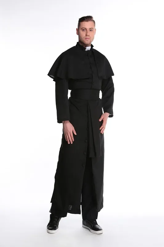 Disfraz de monja para hombre y mujer, disfraz de sacerdote cristiano misionero, Jesús, Cosplay