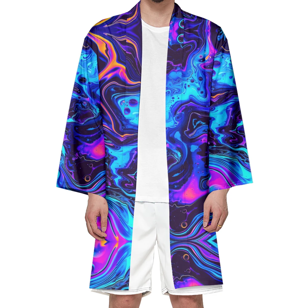 

Autumn Samurai Kimono Cosplay Stylish Haori Cool Kimono Men Vintage Cardigan Japanese Fashion Robe Tie Dye Yukata Elegant