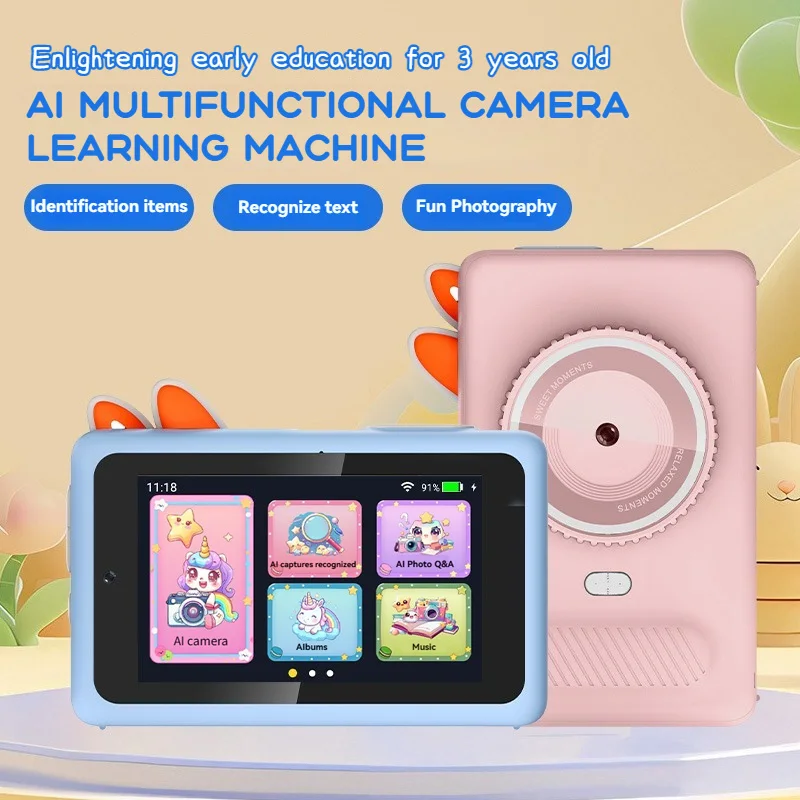 【NEW】AI children's camera large model knowledge base learning machine photo recognition touch screen camera enlightenment gift