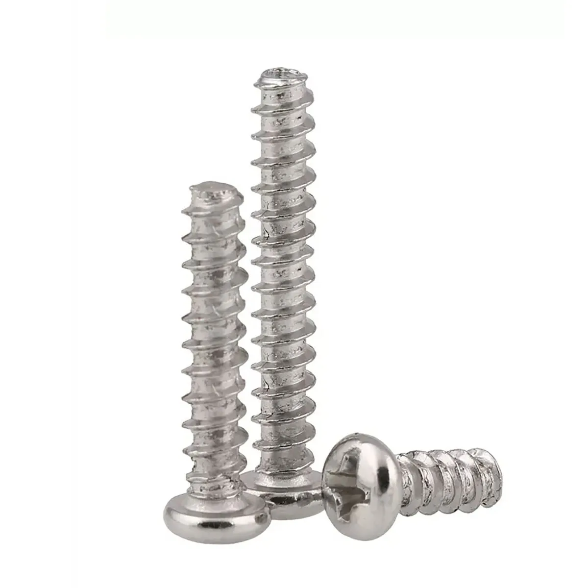 Tornillo autorroscante de cabeza redonda Phillips, M1.4, M1.7, M2, M2.3, M2.6, M3, M3.5, M4, Mini receso cruzado de acero niquelado