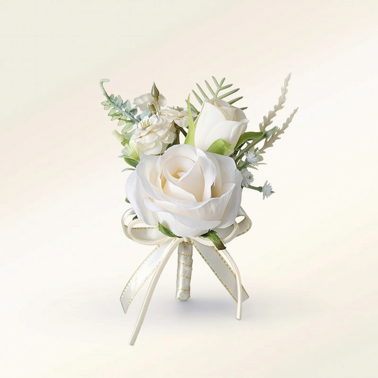 Artificial Boutonniere Convenient Boutonniere with Wrapped Stem Lapel Flower Elegant Buttonhole Low-Maintenance for Groom