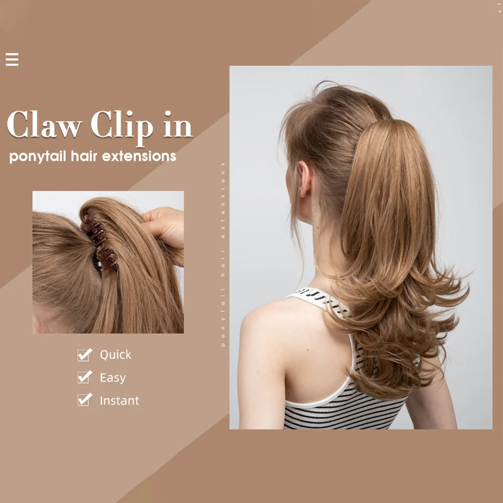 Synthetic Claw Clip In Ponytail Hair Extensions Hairpiece 14\