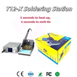 OSS T12X Soldering Station 24V 5A 72W Power 5S Heat Up 6S Melt Tin With T12 Tips For PCB Repair Phone Board Welding Repair Tools