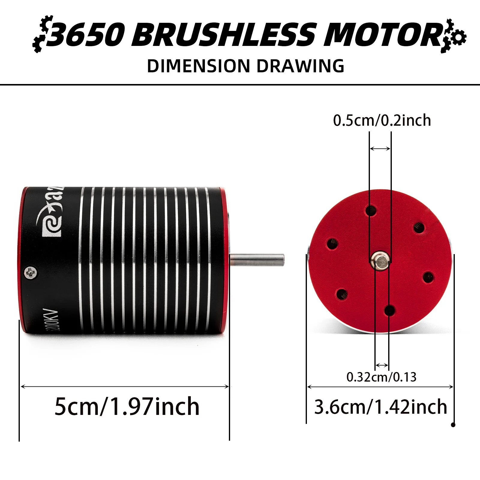 Zestaw bezszczotkowy RCZIPROY Silnik 3650 Regulator obrotów 60A Odpowiedni do samochodów/łodzi RC w skali 1/10 Axial SCX10 Tamiya Traxxas Short Truck Off-Road