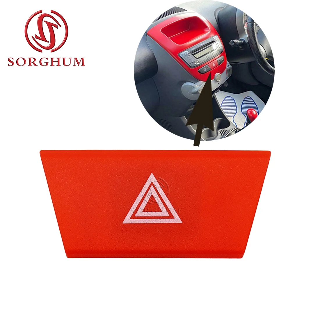 Sorghum Car Emergency Hazard Warning Indicator Light Switch 6490.NG for Toyota Aygo Mk1 Peugeot 107 Citroen C1 6490 NG 6490NG