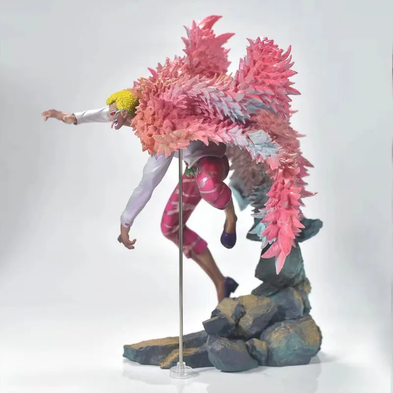 32 سنتيمتر Donquixote Doflamingo أنيمي عمل الشكل قطعة واحدة بولي كلوريد الفينيل نموذج صورة القراصنة جمع لعبة سطح المكتب الديكور الهدايا #3