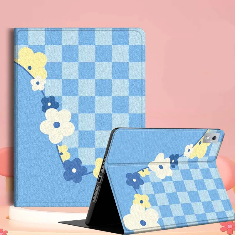 

Blue Checkered Art Pattern For Lenovo Tab Xiaoxin Pad 700 Y900 Gen4 K10 P11 GT K11 3rd P11 P12 Plus Pro Gen Tablet Case