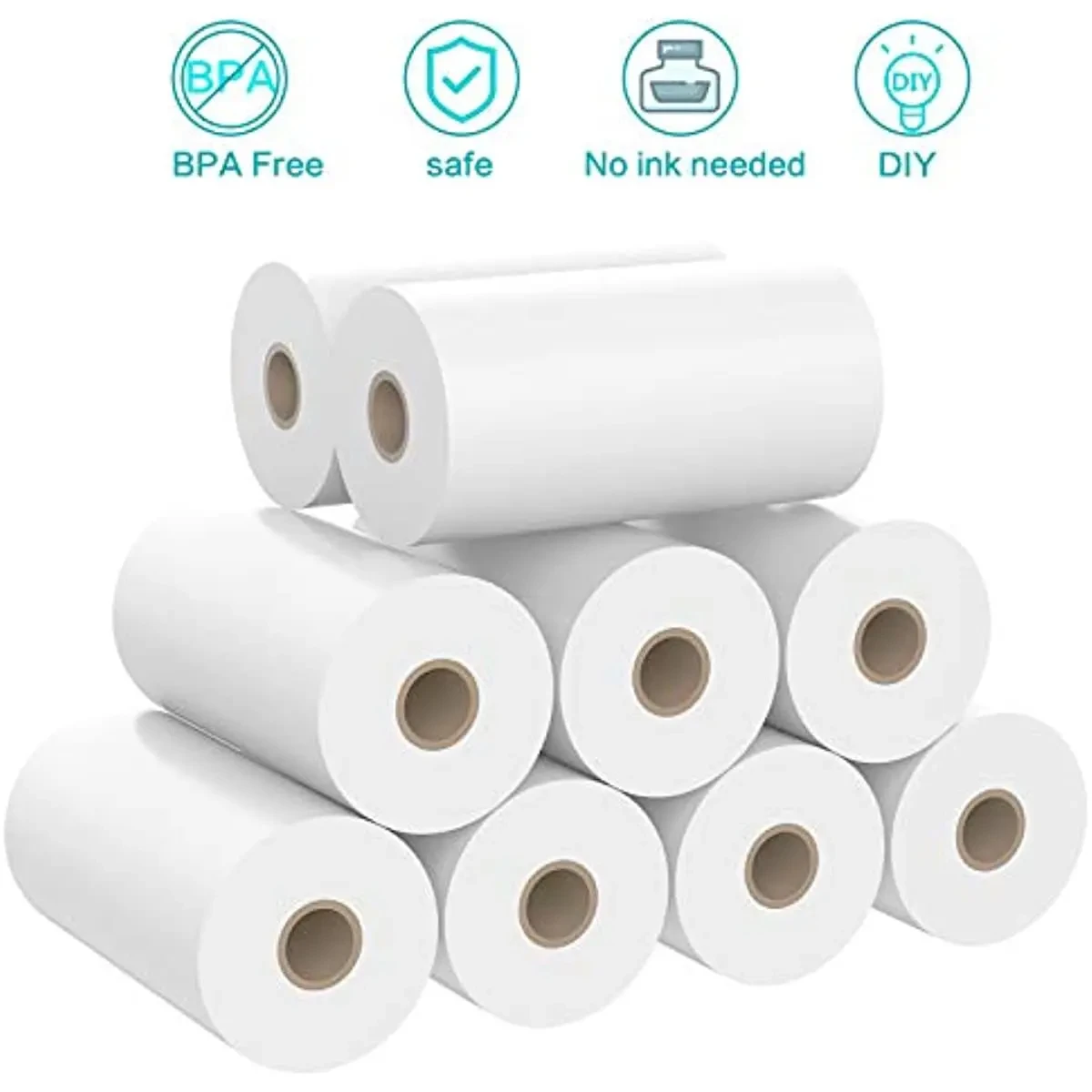 57x30mm Thermal Print Paper Instant Camera Refill Print Paper Photo Thermal Paper 6 Rolls for Most Kid's Instant Camera Supplies