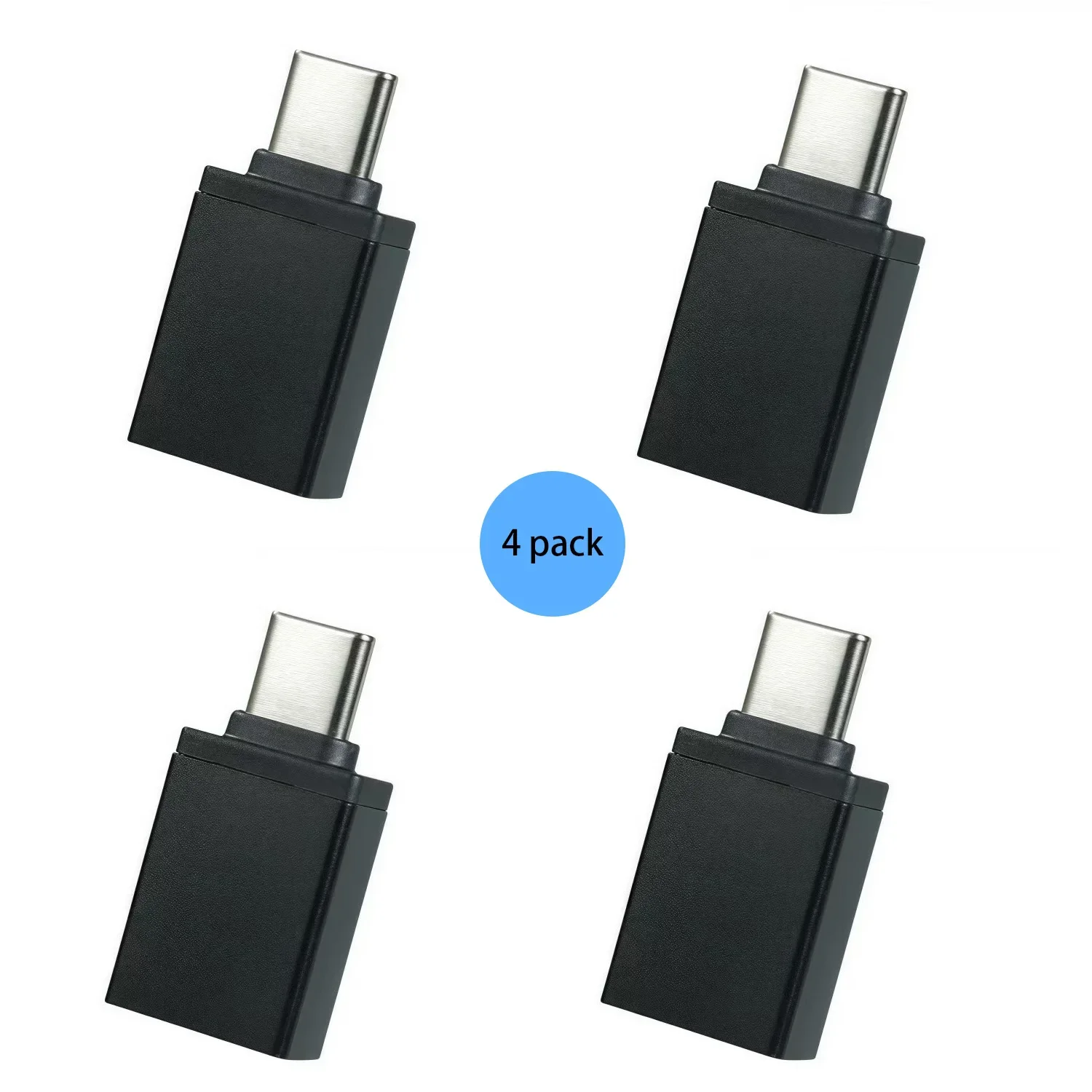 4-Pack USB C to USB 3.0 Female OTG Adapter, Type-C Thunderbolt 4 Converter for iPhone 17/16, Hard Disk, Printers, Camera, Laptop