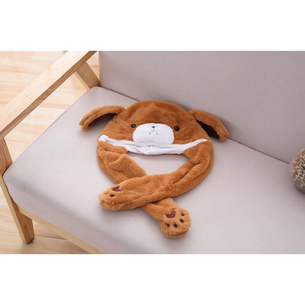 Забавная шапка с подвижными ушками медведя