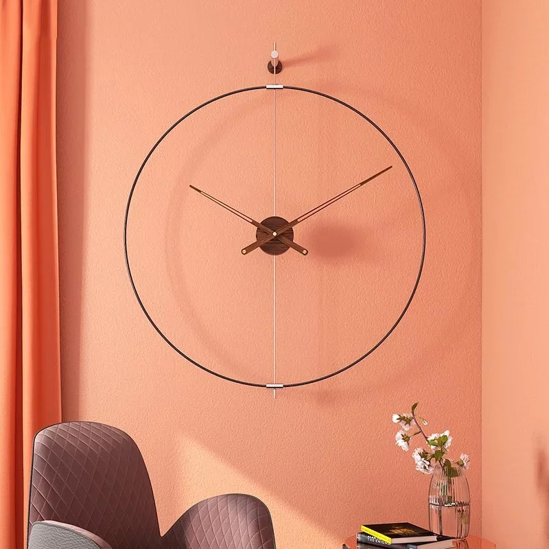 Relojes de Pared Estéticos para Interiores, Reloj de Pared Digital Vintage para Sala de Estar y Dormitorios, Reloj de Pared Redondo de Estilo Nórdico, Decoración de Pared