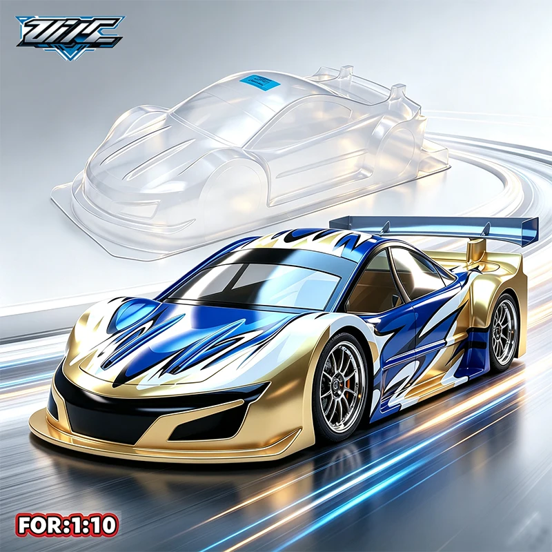 High‑Clear PC Vortex 1/10 RC Car Body Shell 190mm Width Transparent Drift Touring Car Shell With Rear Wing #4105 Upgrade Parts