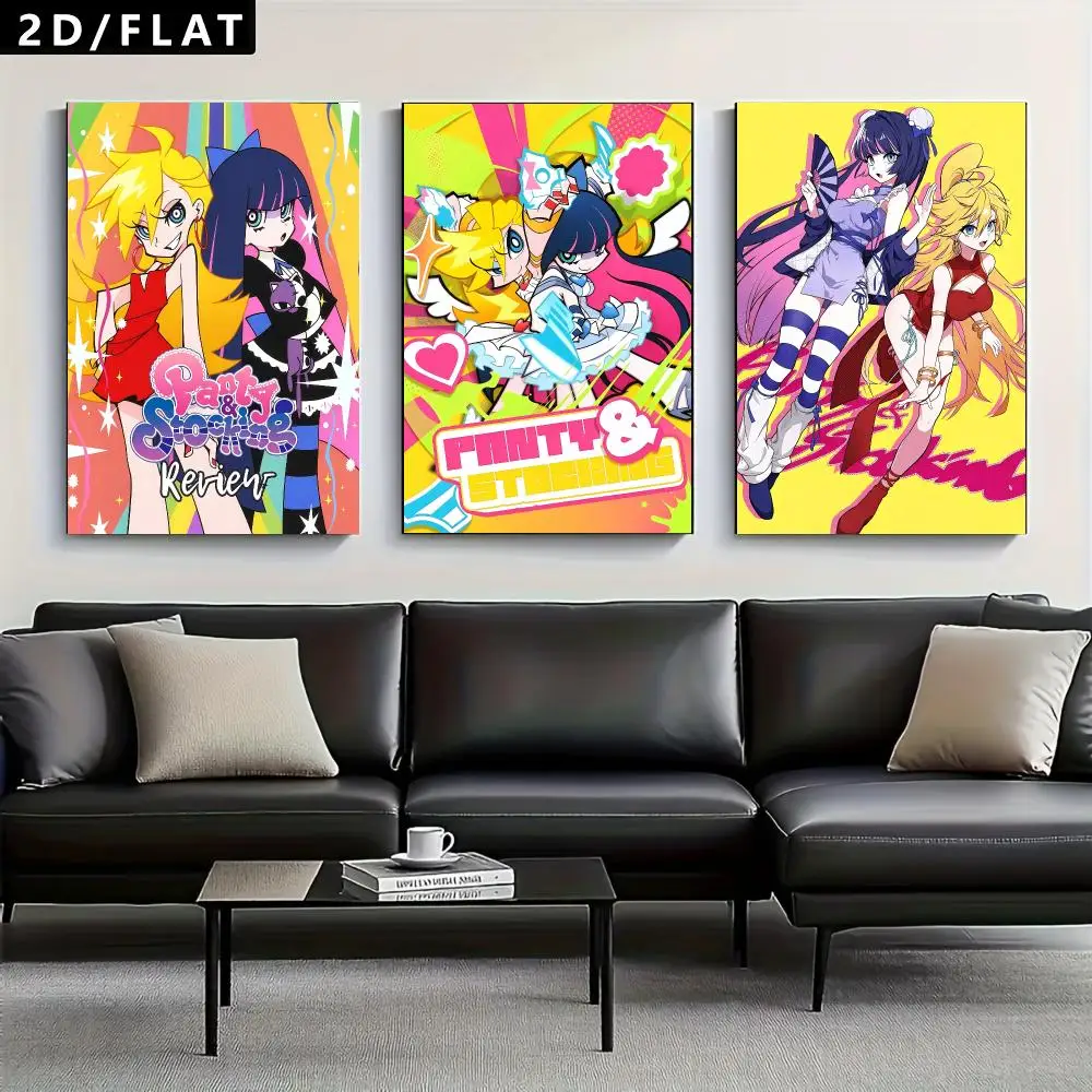 anime Panty & Stocking with Garterbelt Trendy Classic hot HD Self-Adhesive Waterproof Art Poster Room Decor, New Arrival On Sale