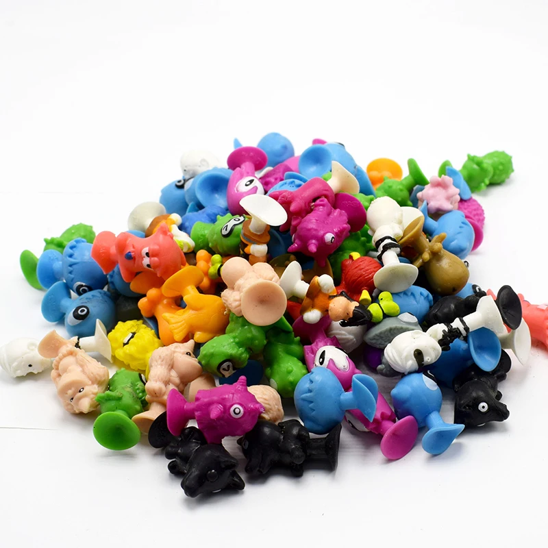 40pcs/lot Mini Sucker Dolls Marine Land Strange Animal Cupule Suckers kids Action Toy Capsule Model Suction Cup Puppets