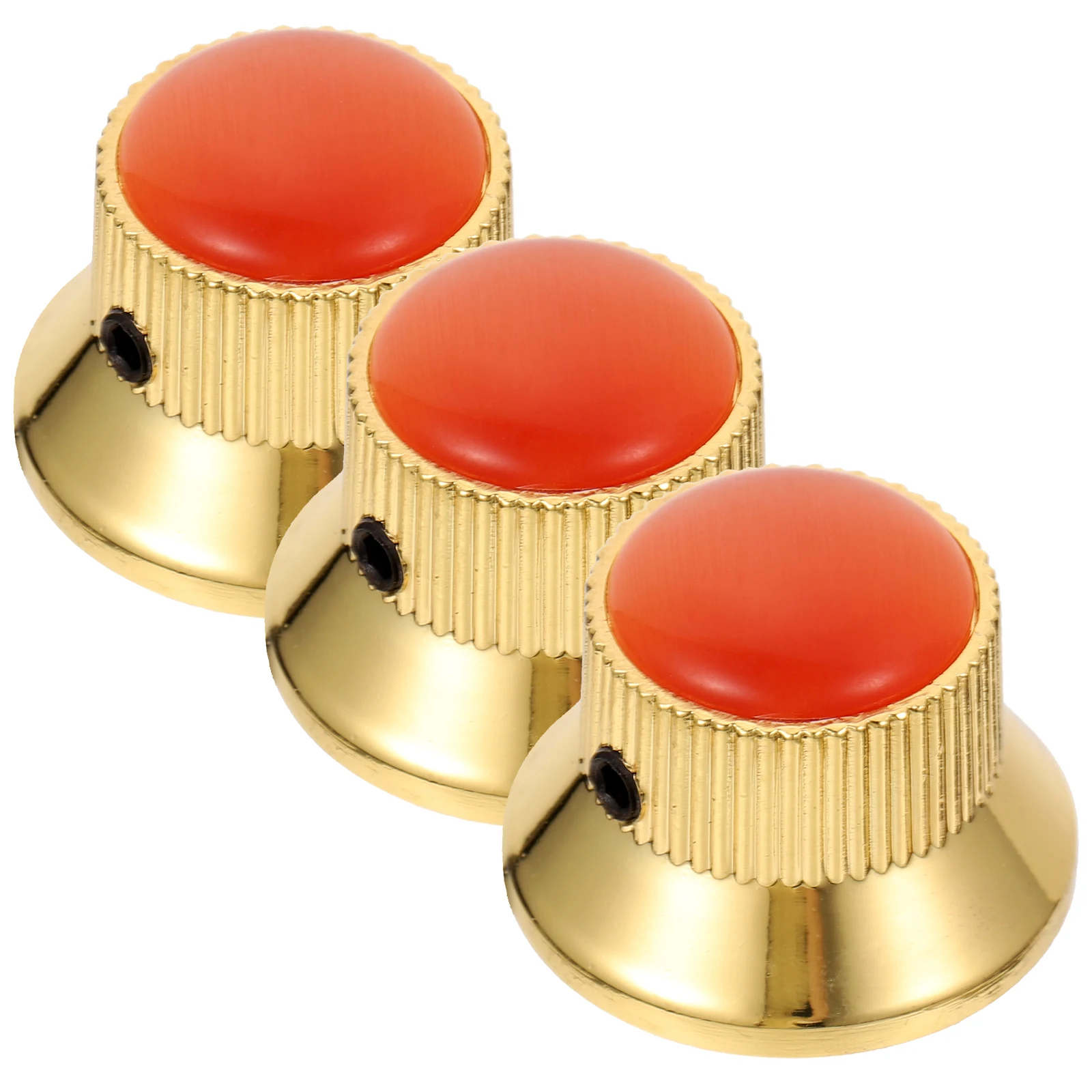 

3 PCS Domed Electric Guitar Bass Volume Tone Control Knobs Metal Hat Bell Style Guitar Bass Knobs for