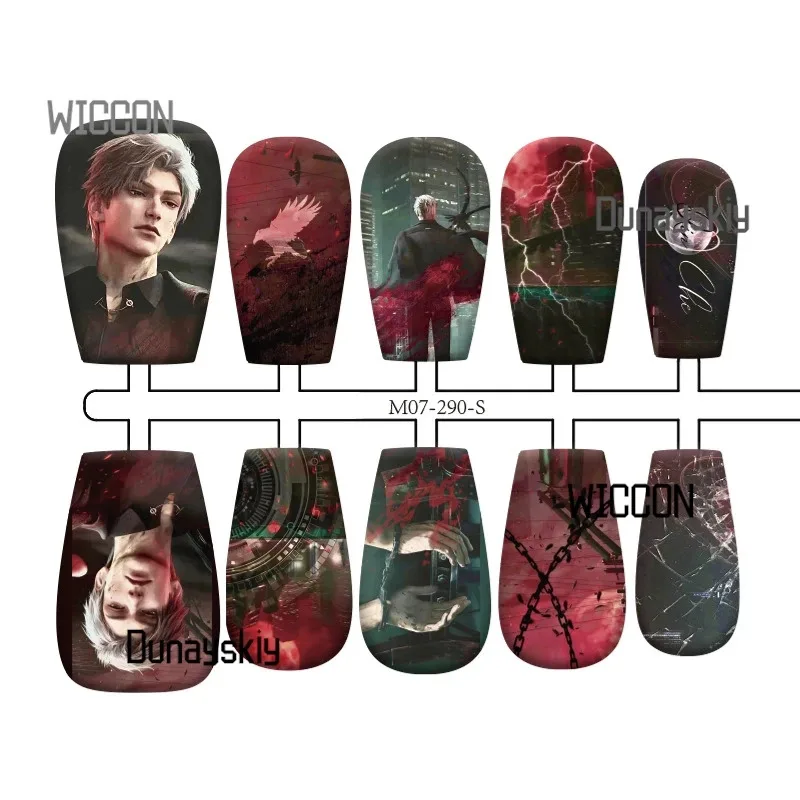 "Love and Deep Space" Series – Halloween Anime Nail Art Collection medium size nail