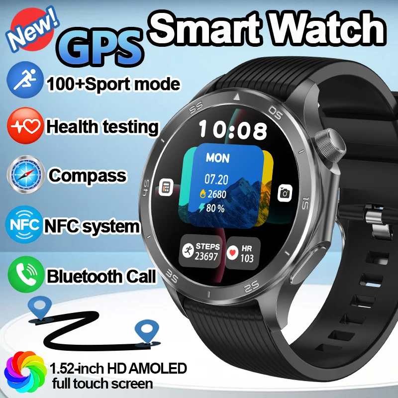 

2025 Новые часы X2 Смарт-часы GPS-трек Компас Спортивный режим NFC Тестирование здоровья Водонепроницаемые музыкальные видео Bluetooth-вызовы Смарт-часы