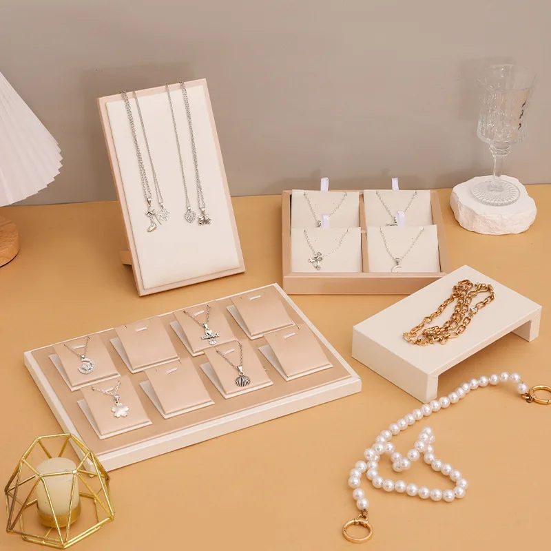 1 Set PU-Leather Ins Style Jewelry Display Stand for Rings Necklaces Rings Bracelets Free combination For Jewelry Storage