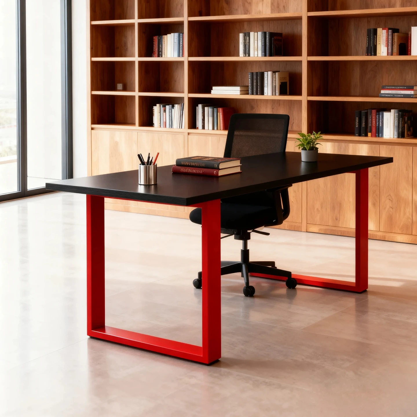 iz-Memphis Simple Modern Customizable Frame Solid Wood Artificial Board Office Computer Desk Negotiation Workbench Living Room-