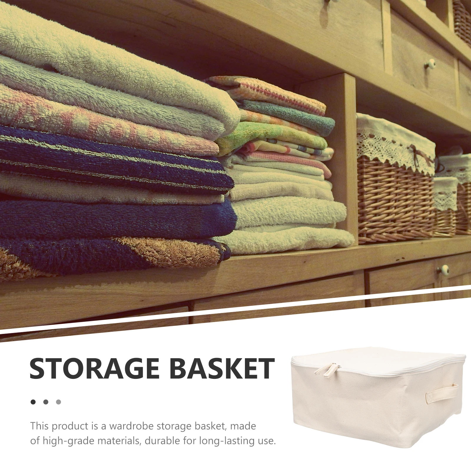 

Premium Cloth Storage Box With Lid Foldable Organizer For Bedroom Living Room Multi-Function Wardrobe Clothes Container